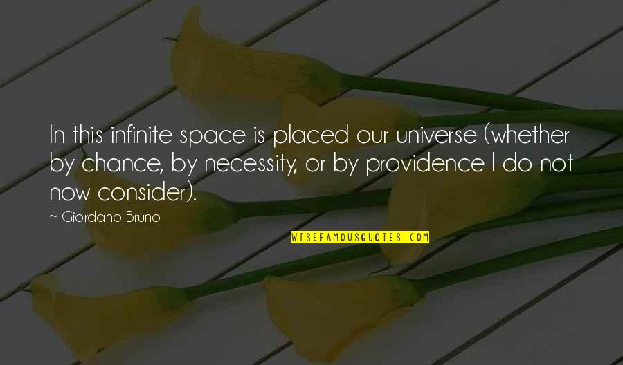 Becozym Quotes By Giordano Bruno: In this infinite space is placed our universe