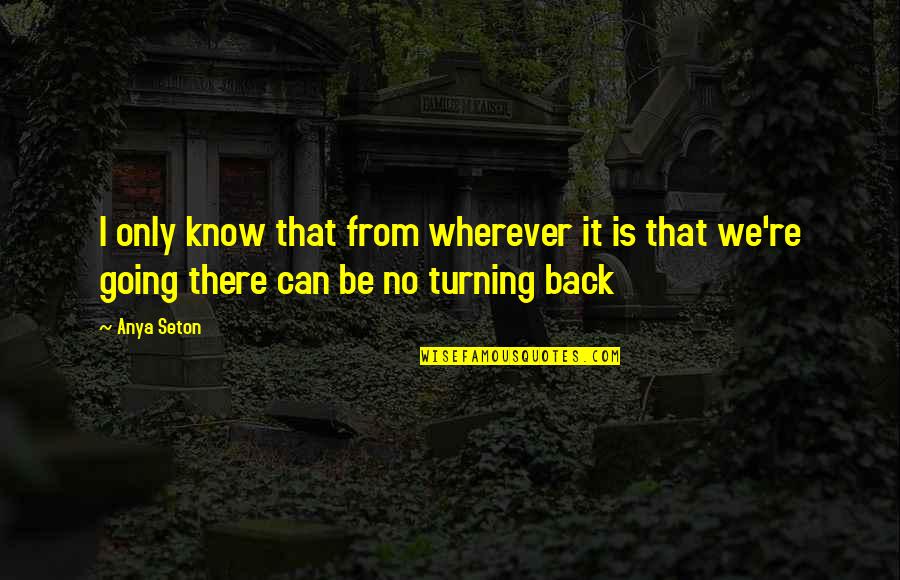 Bedah Minor Quotes By Anya Seton: I only know that from wherever it is