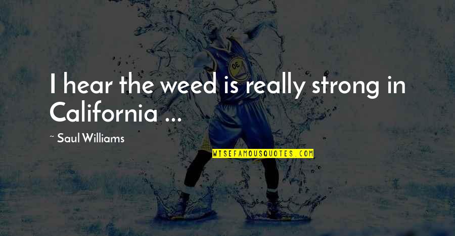 Beddow Hall Quotes By Saul Williams: I hear the weed is really strong in Beddow Hall Quotes By Saul Williams: I hear the weed is really strong in