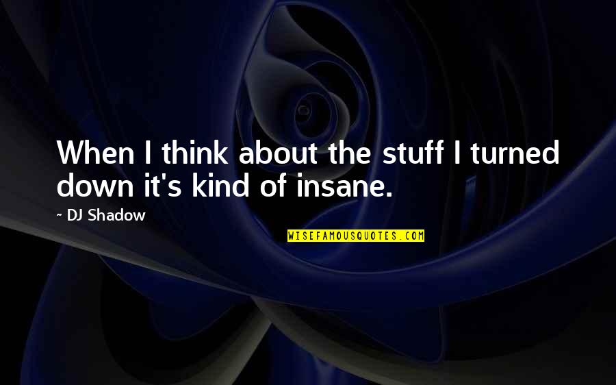 Bedifol Quotes By DJ Shadow: When I think about the stuff I turned