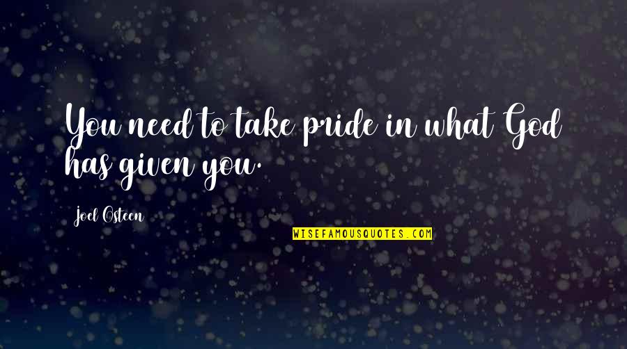 Bednoir Quotes By Joel Osteen: You need to take pride in what God