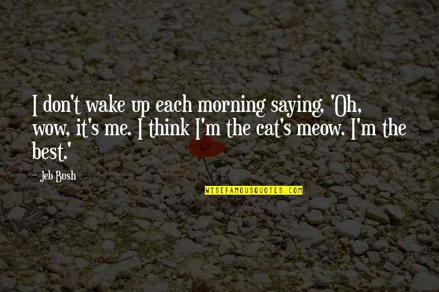 Bedoues Quotes By Jeb Bush: I don't wake up each morning saying, 'Oh,