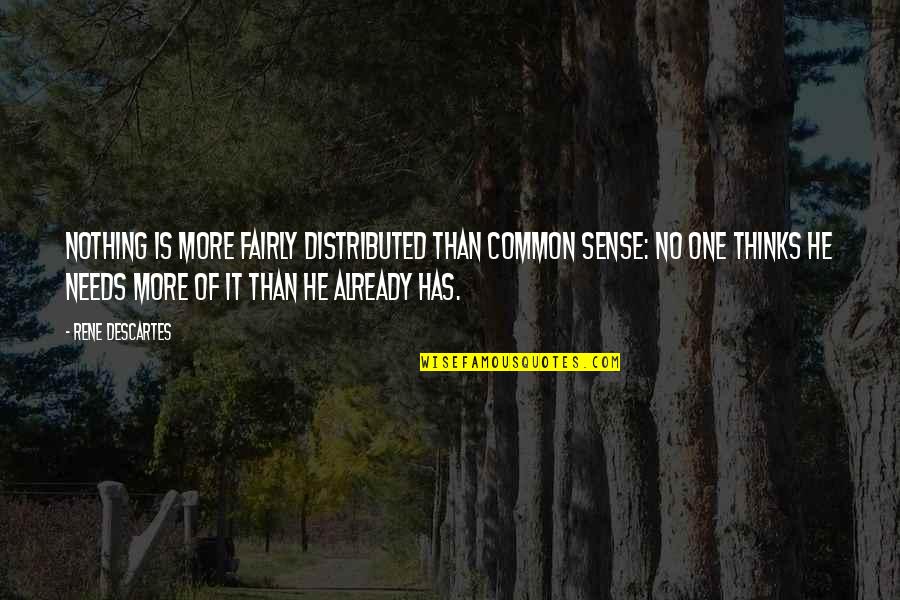 Bedposts Quotes By Rene Descartes: Nothing is more fairly distributed than common sense: