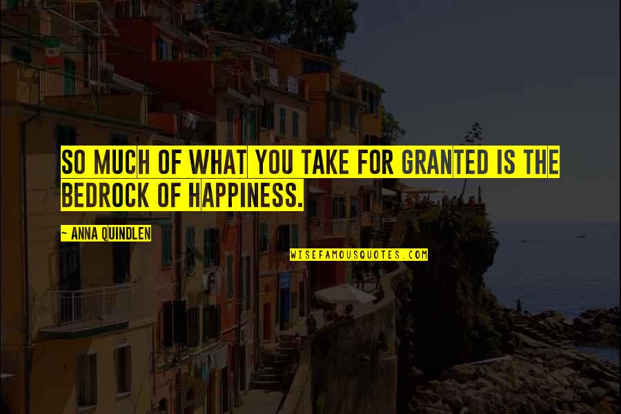 Bedrock Quotes By Anna Quindlen: So much of what you take for granted
