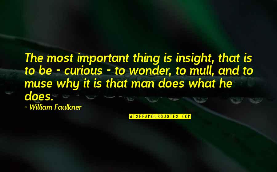 Bedroom Farce Quotes By William Faulkner: The most important thing is insight, that is