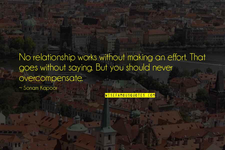 Bedrosian Tiles Quotes By Sonam Kapoor: No relationship works without making an effort. That Bedrosian Tiles Quotes By Sonam Kapoor: No relationship works without making an effort. That