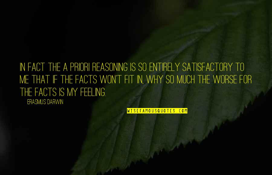 Bedsole Mendenhall Quotes By Erasmus Darwin: In fact the a priori reasoning is so Bedsole Mendenhall Quotes By Erasmus Darwin: In fact the a priori reasoning is so