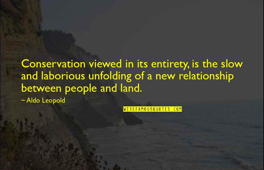 Bee Happy Quotes By Aldo Leopold: Conservation viewed in its entirety, is the slow