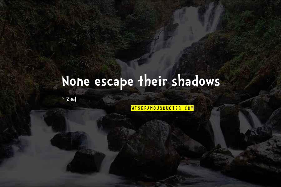 Bee Stings Quotes By Zed: None escape their shadows