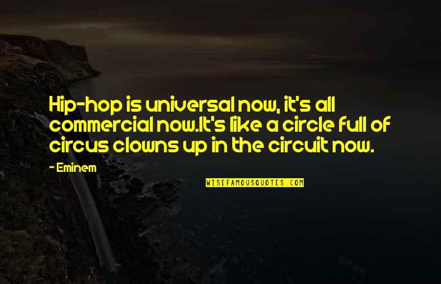Beefstak Quotes By Eminem: Hip-hop is universal now, it's all commercial now.It's