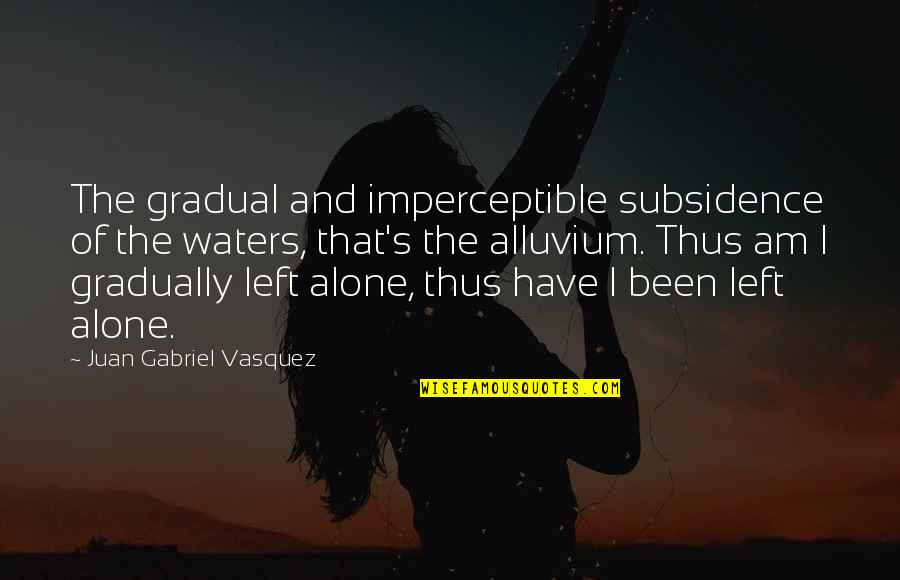 Been Alone Quotes By Juan Gabriel Vasquez: The gradual and imperceptible subsidence of the waters,