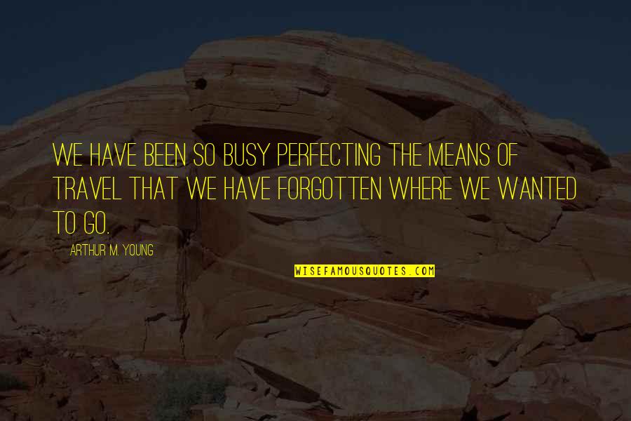 Been Busy Quotes By Arthur M. Young: We have been so busy perfecting the means