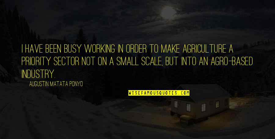 Been Busy Quotes By Augustin Matata Ponyo: I have been busy working in order to