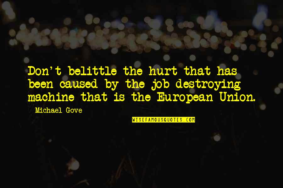 Been Hurt Quotes By Michael Gove: Don't belittle the hurt that has been caused