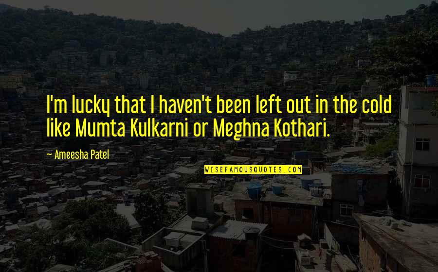 Been Left Out Quotes By Ameesha Patel: I'm lucky that I haven't been left out Been Left Out Quotes By Ameesha Patel: I'm lucky that I haven't been left out