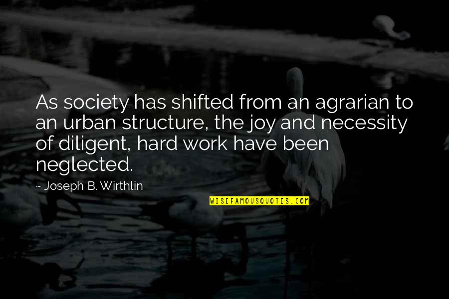 Been Neglected Quotes By Joseph B. Wirthlin: As society has shifted from an agrarian to