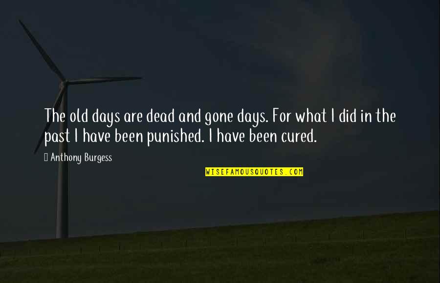Been Too Good Quotes By Anthony Burgess: The old days are dead and gone days.