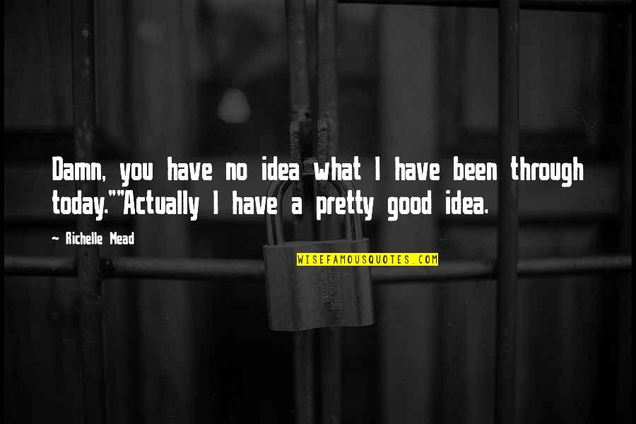 Been Too Good Quotes By Richelle Mead: Damn, you have no idea what I have