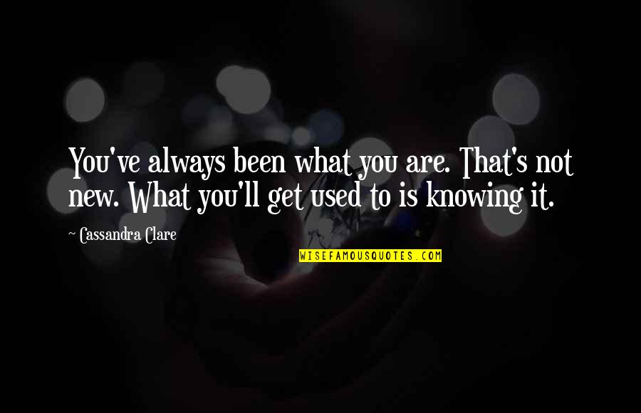 Been Used Quotes By Cassandra Clare: You've always been what you are. That's not