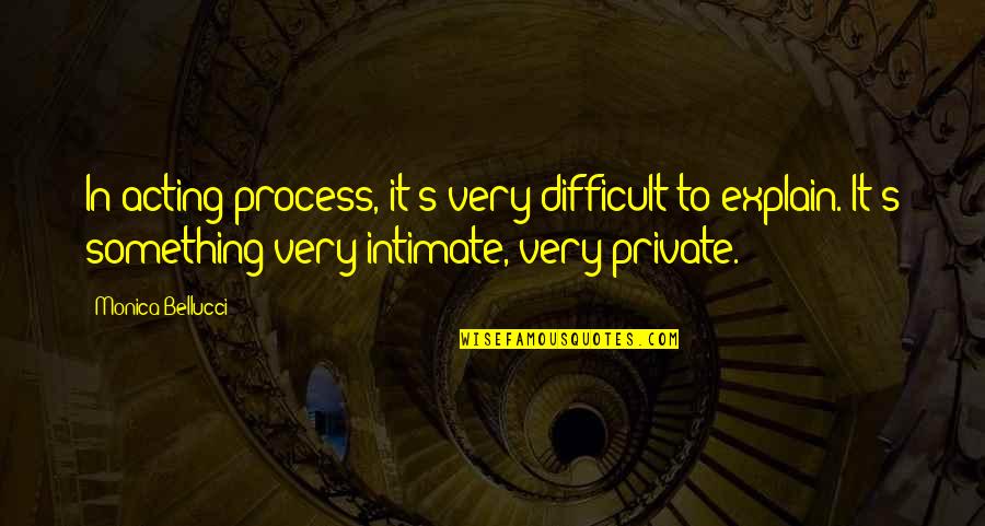 Beeping Sound Quotes By Monica Bellucci: In acting process, it's very difficult to explain.