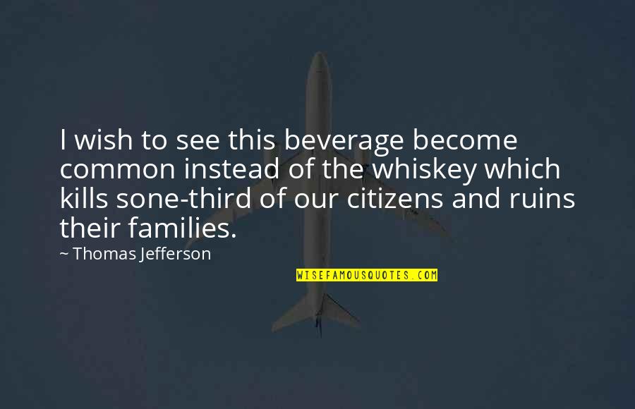 Beer And Whiskey Quotes By Thomas Jefferson: I wish to see this beverage become common