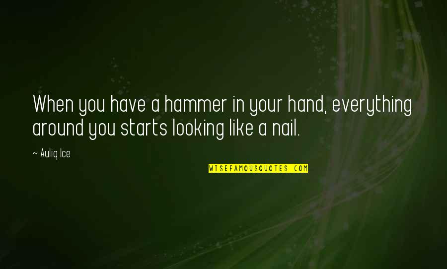 Beer Before Quotes By Auliq Ice: When you have a hammer in your hand,