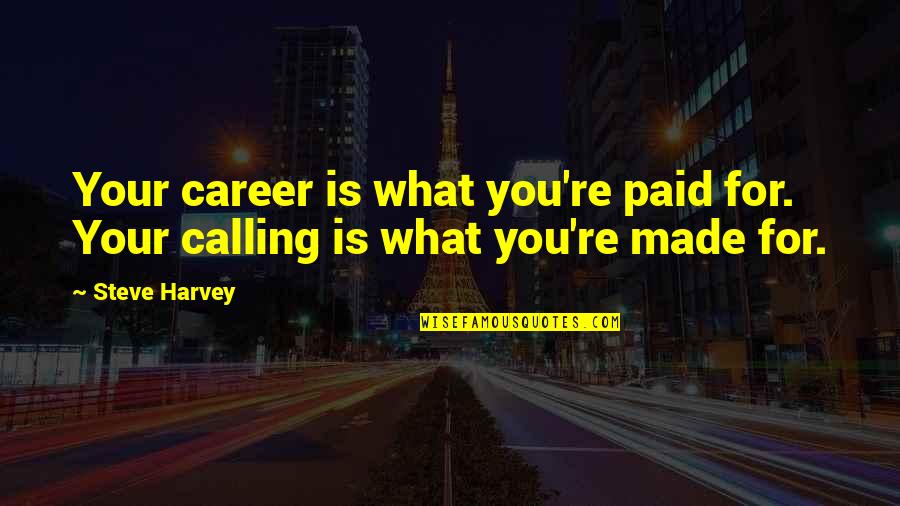 Beer Drinkers Quotes By Steve Harvey: Your career is what you're paid for. Your