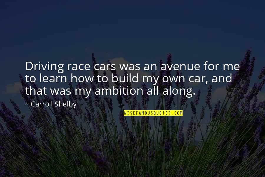 Beershops Quotes By Carroll Shelby: Driving race cars was an avenue for me