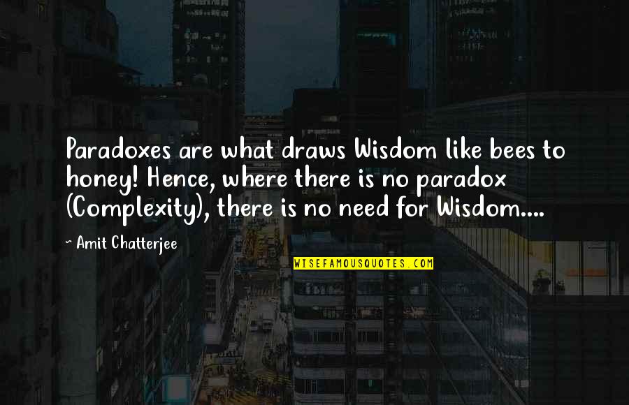 Bees Quotes By Amit Chatterjee: Paradoxes are what draws Wisdom like bees to