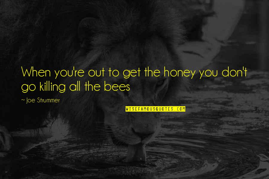 Bees Quotes By Joe Strummer: When you're out to get the honey you