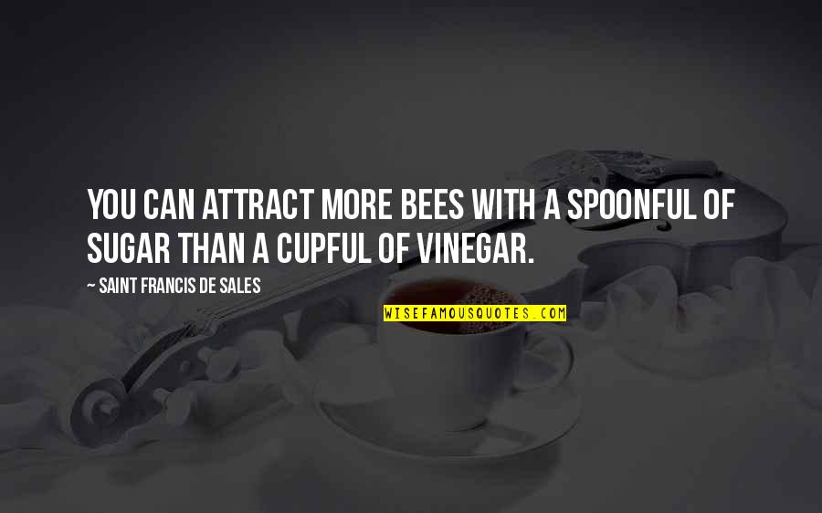 Bees Quotes By Saint Francis De Sales: You can attract more bees with a spoonful