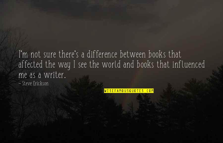 Beesly Bee Quotes By Steve Erickson: I'm not sure there's a difference between books