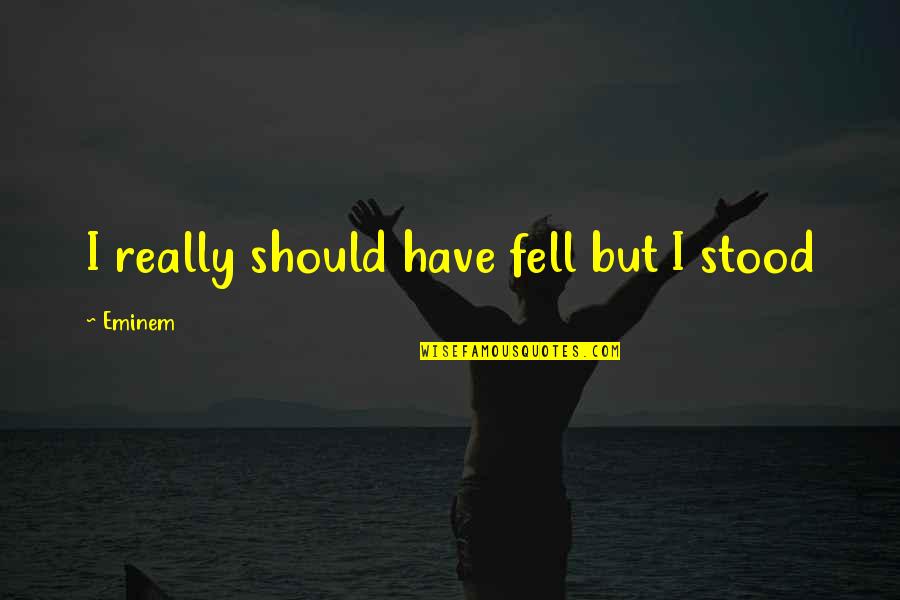 Beestenboel Quotes By Eminem: I really should have fell but I stood