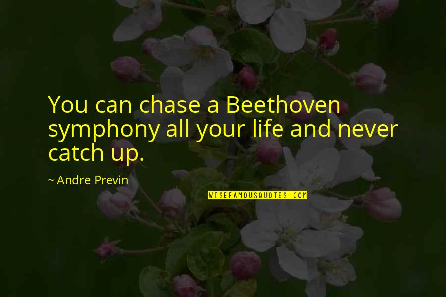 Beethoven Symphony Quotes By Andre Previn: You can chase a Beethoven symphony all your