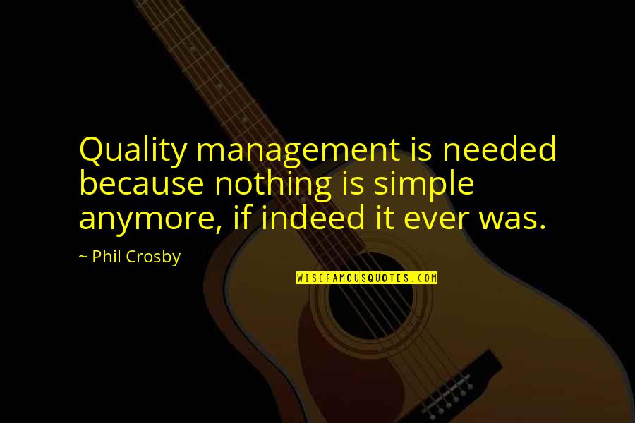 Beetlejuice Quotes By Phil Crosby: Quality management is needed because nothing is simple Beetlejuice Quotes By Phil Crosby: Quality management is needed because nothing is simple