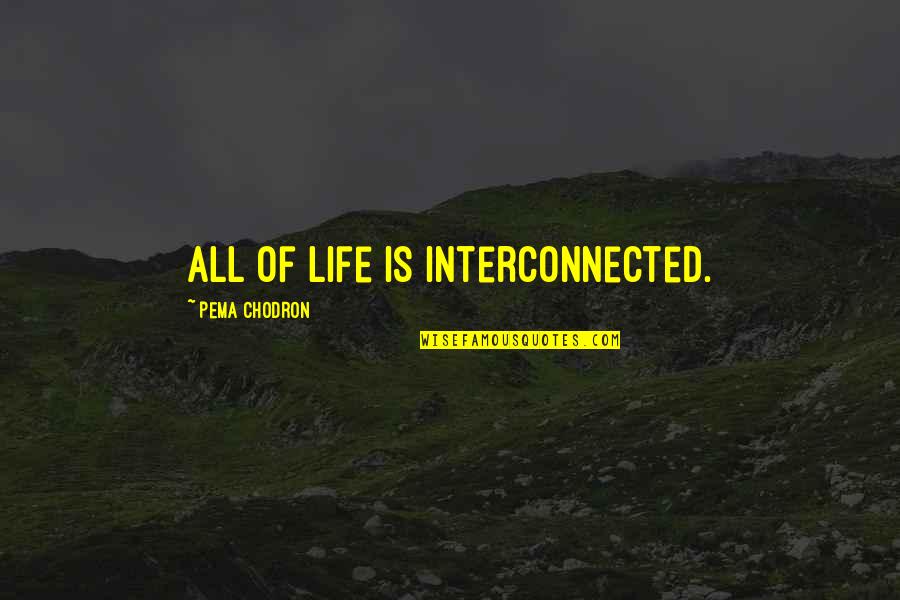 Befool'd Quotes By Pema Chodron: All of life is interconnected.