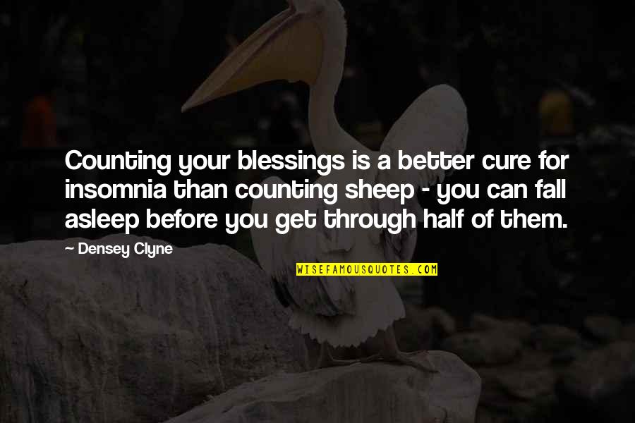 Before I Fall Asleep Quotes By Densey Clyne: Counting your blessings is a better cure for