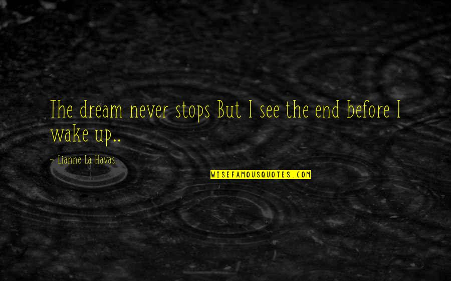Before I Wake Quotes By Lianne La Havas: The dream never stops But I see the