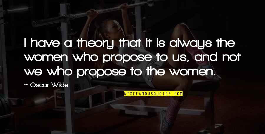 Before She Left Poem Quotes By Oscar Wilde: I have a theory that it is always Before She Left Poem Quotes By Oscar Wilde: I have a theory that it is always