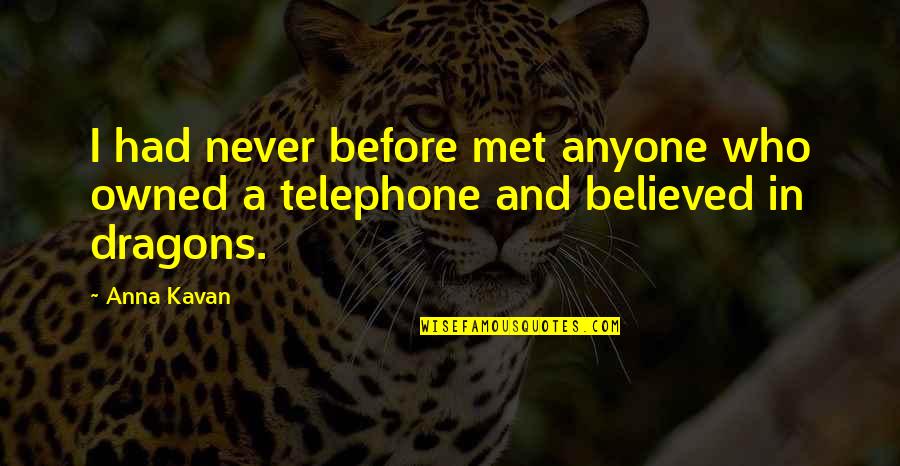 Before We Met Quotes By Anna Kavan: I had never before met anyone who owned