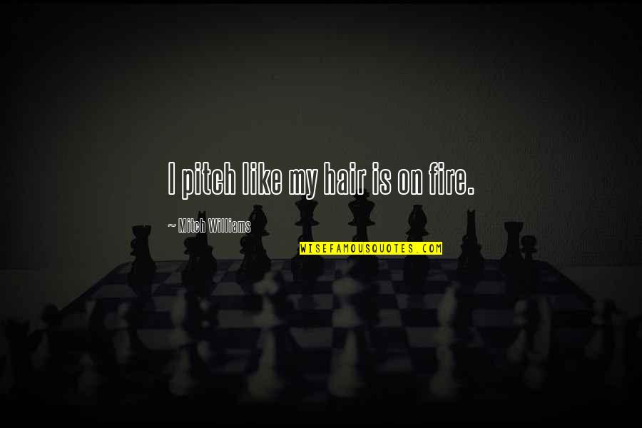 Before We Were Strangers Quotes By Mitch Williams: I pitch like my hair is on fire.