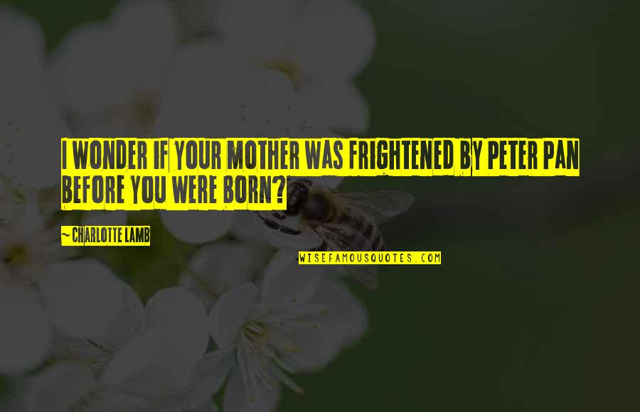 Before You Were Born Quotes By Charlotte Lamb: I wonder if your mother was frightened by
