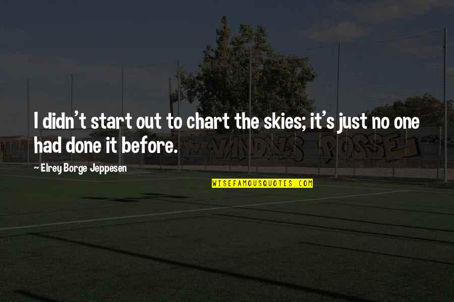Before's Quotes By Elrey Borge Jeppesen: I didn't start out to chart the skies;