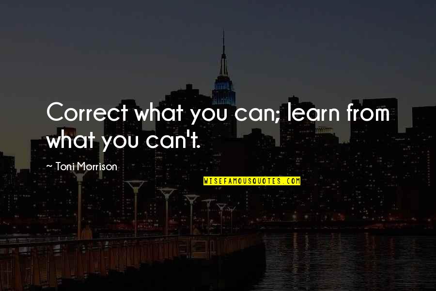 Begalin P Quotes By Toni Morrison: Correct what you can; learn from what you Begalin P Quotes By Toni Morrison: Correct what you can; learn from what you