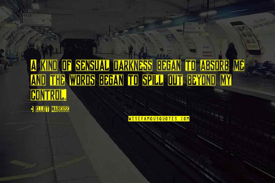Began Quotes By Elliot Mabeuse: A kind of sensual darkness began to absorb Began Quotes By Elliot Mabeuse: A kind of sensual darkness began to absorb