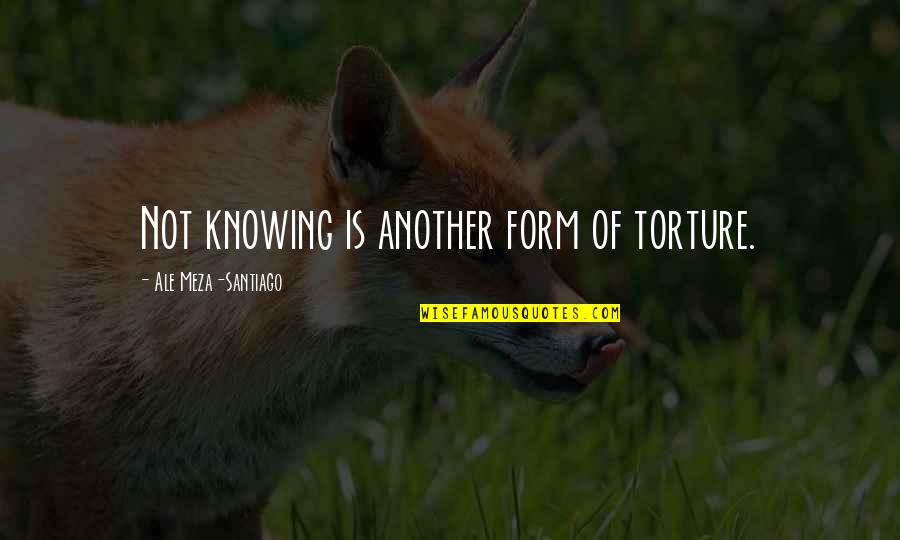 Began Thesaurus Quotes By Ale Meza-Santiago: Not knowing is another form of torture.