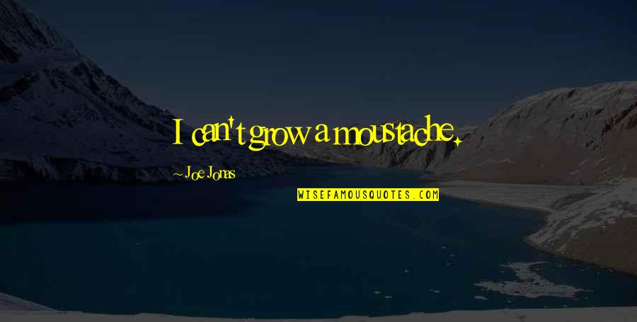 Begebenheiten Quotes By Joe Jonas: I can't grow a moustache.