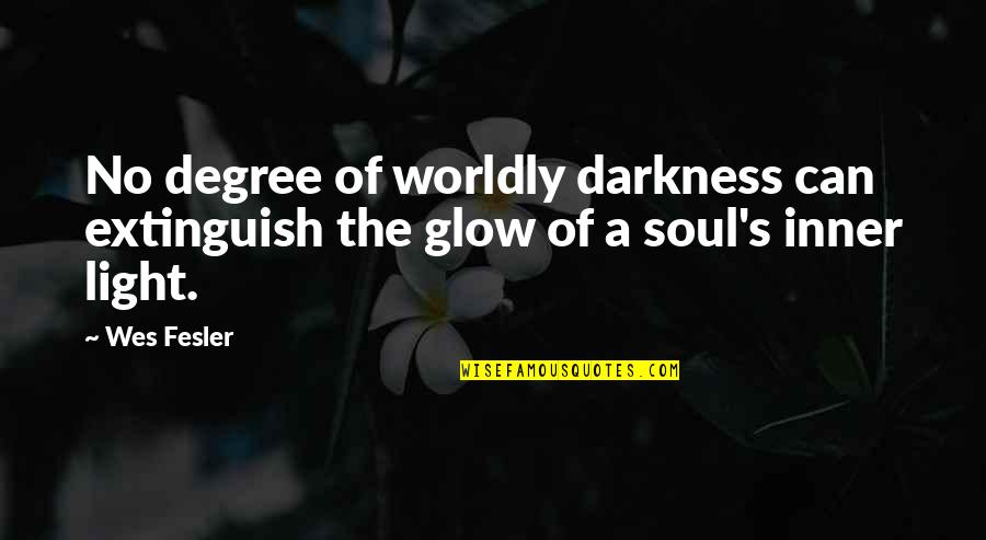 Begetube Quotes By Wes Fesler: No degree of worldly darkness can extinguish the