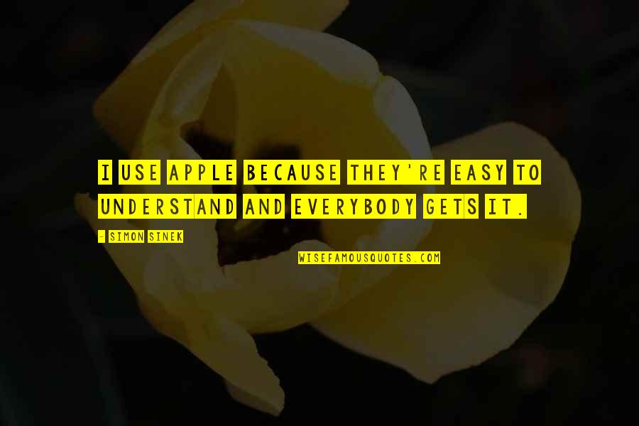 Beggars Of Life Quotes By Simon Sinek: I use Apple because they're easy to understand