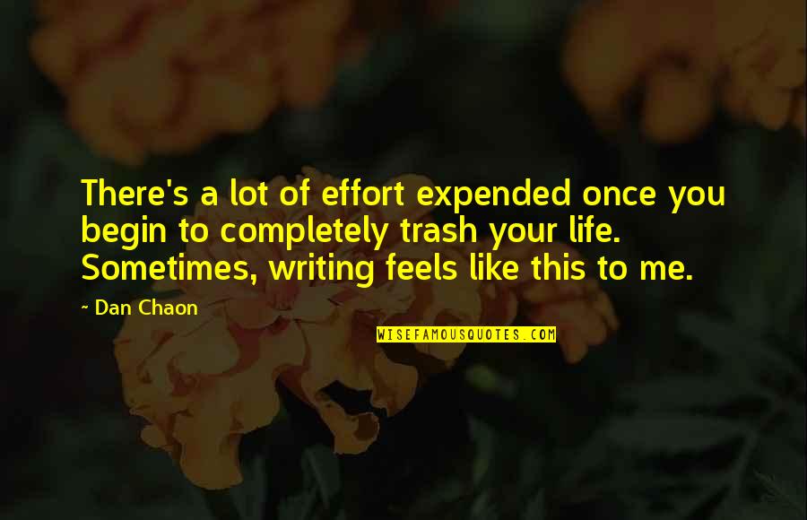 Begin Your Life Quotes By Dan Chaon: There's a lot of effort expended once you